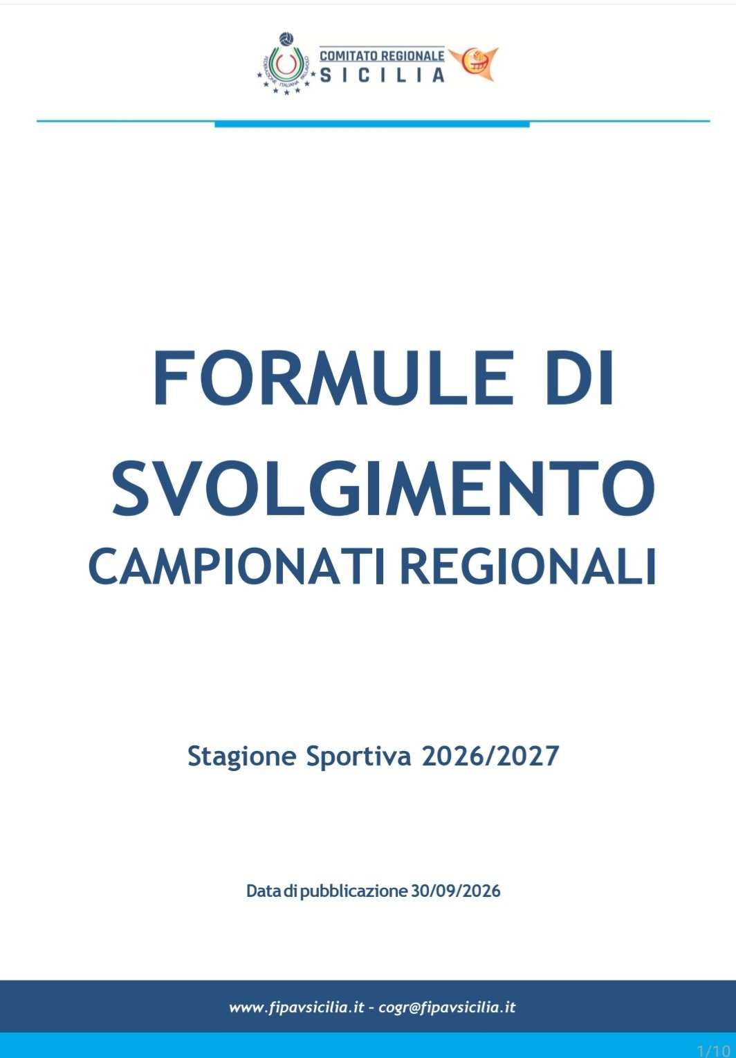 Formule di Svolgimento Stagione Sportiva 2026/2027